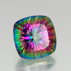 Cuarzo místico multicolor natural de 16,88 ct, corte cojín, VS