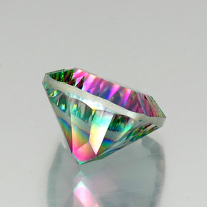 Cuarzo místico multicolor natural de 16,88 ct, corte cojín, VS