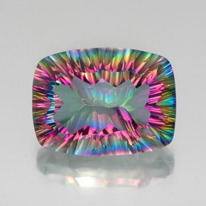 Cuarzo místico multicolor natural de 18,41 ct, corte cojín, VVS-VS