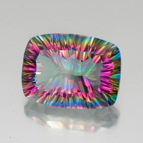 Cuarzo místico multicolor natural de 18,41 ct, corte cojín, VVS-VS