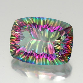 Cuarzo místico multicolor natural de 19,07 ct, corte cojín, VS