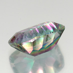 Cuarzo místico multicolor natural de 19,07 ct, corte cojín, VS