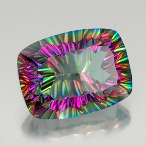 Cuarzo místico multicolor natural de 22,03 ct, corte cojín, VS