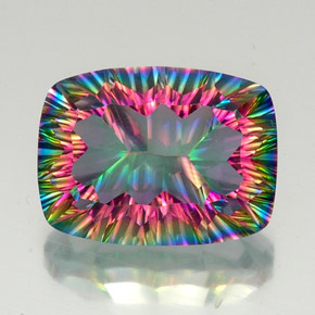Cuarzo místico multicolor natural de 19,64 ct, corte cojín, VVS-VS