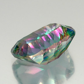 Cuarzo místico multicolor natural de 19,64 ct, corte cojín, VVS-VS
