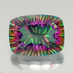 Cuarzo místico multicolor natural de 20,20 ct, corte cojín, VVS-VS