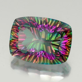 Cuarzo místico multicolor natural de 20,20 ct, corte cojín, VVS-VS