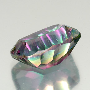 Cuarzo místico multicolor natural de 20,20 ct, corte cojín, VVS-VS