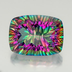 Cuarzo místico multicolor natural de 21,31 ct, corte cojín, VVS-VS