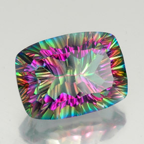 Cuarzo místico multicolor natural de 21,31 ct, corte cojín, VVS-VS
