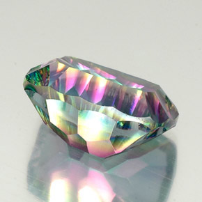 Cuarzo místico multicolor natural de 21,31 ct, corte cojín, VVS-VS