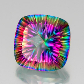 Cuarzo místico multicolor natural de 16,05 ct, corte cojín, VVS