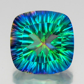 Cuarzo místico multicolor natural de 21,65 ct, corte cojín, VS