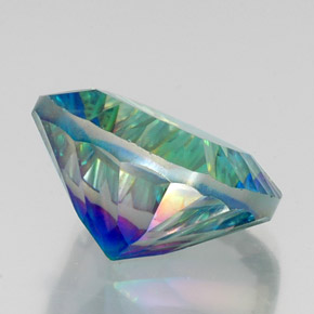 Cuarzo místico multicolor natural de 21,65 ct, corte cojín, VS