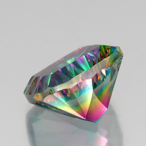 Cuarzo místico multicolor natural de 16,89 ct, corte cojín, VVS-VS