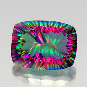 Cuarzo místico multicolor natural de 19,18 ct, corte cojín, VVS-VS