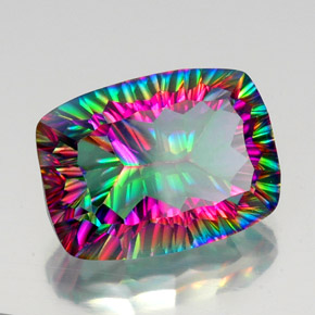 Cuarzo místico multicolor natural de 19,18 ct, corte cojín, VVS-VS
