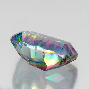 Cuarzo místico multicolor natural de 19,18 ct, corte cojín, VVS-VS