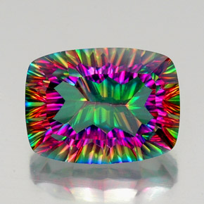 Cuarzo místico multicolor natural de 20,26 ct, corte cojín, VVS-VS