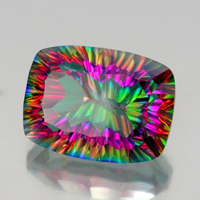 Cuarzo místico multicolor natural de 20,26 ct, corte cojín, VVS-VS