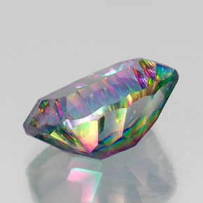 Cuarzo místico multicolor natural de 20,26 ct, corte cojín, VVS-VS