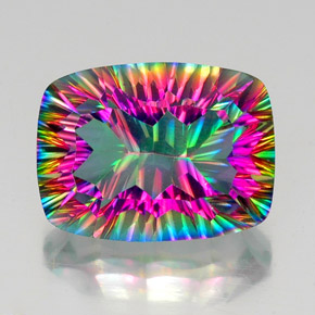 Cuarzo místico multicolor natural de 20,15 ct, corte cojín, VS