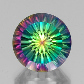 Cuarzo místico multicolor natural de 9,94 ct, corte redondo, VVS