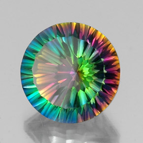 Cuarzo místico multicolor natural de 9,17 ct, corte redondo, VVS-VS