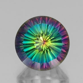 Cuarzo místico multicolor natural de 10,65 ct, corte redondo, VVS-VS