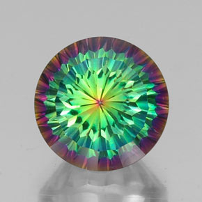 Cuarzo místico multicolor natural de 10,95 ct, corte redondo, VVS