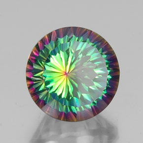 Cuarzo místico multicolor natural de 10,95 ct, corte redondo, VVS
