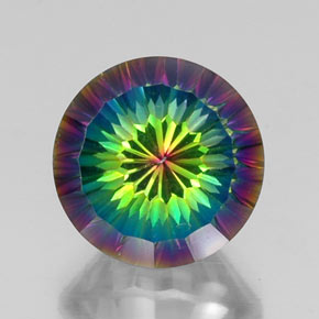 Cuarzo místico multicolor natural de 10,07 ct, corte redondo, VVS-VS