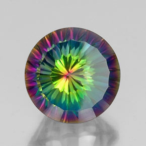 Cuarzo místico multicolor natural de 10,07 ct, corte redondo, VVS-VS