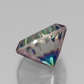 Cuarzo místico multicolor natural de 9,52 ct, corte redondo, VVS-VS