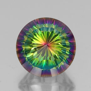 Cuarzo místico multicolor natural de 10,07 ct, corte redondo, VS