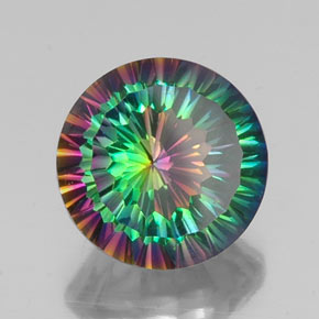 Cuarzo místico multicolor natural de 9,63 ct, corte redondo, VVS-VS