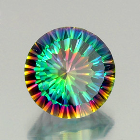 Cuarzo místico multicolor natural de 8,64 ct, corte redondo, VVS-VS