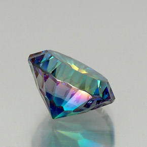 Cuarzo místico multicolor natural de 8,64 ct, corte redondo, VVS-VS
