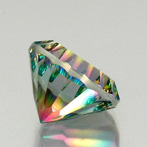 Cuarzo místico multicolor natural de 12,84 ct, corte redondo, VVS-VS