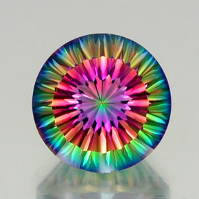Cuarzo místico multicolor natural de 12,30 ct, corte redondo, VVS