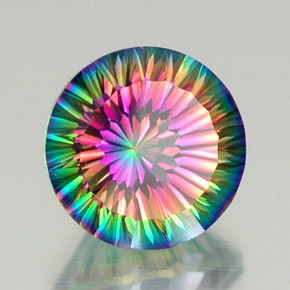 Cuarzo místico multicolor natural de 12,30 ct, corte redondo, VVS
