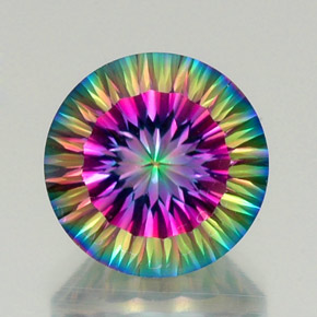 Cuarzo místico multicolor natural de 11,81 ct, corte redondo, VVS