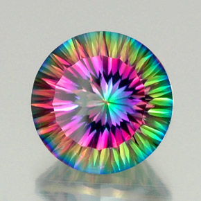 Cuarzo místico multicolor natural de 11,81 ct, corte redondo, VVS