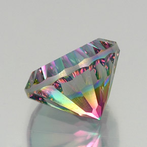 Cuarzo místico multicolor natural de 12,73 ct, corte redondo, VVS-VS