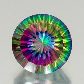 Cuarzo místico multicolor natural de 12,85 ct, corte redondo, VVS