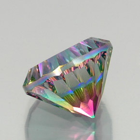 Cuarzo místico multicolor natural de 12,85 ct, corte redondo, VVS