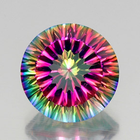 Cuarzo místico multicolor natural de 11,52 ct, corte redondo, VVS-VS