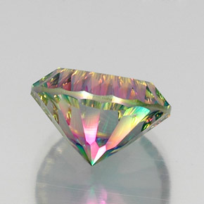 Cuarzo místico multicolor natural de 11,52 ct, corte redondo, VVS-VS