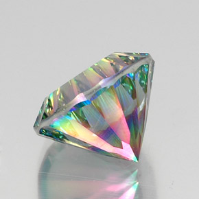 Cuarzo místico multicolor natural de 12,20 ct, corte redondo, VVS