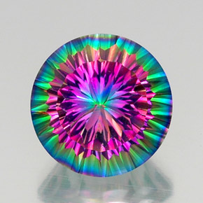 Cuarzo místico multicolor natural de 11,75 ct, corte redondo, VVS